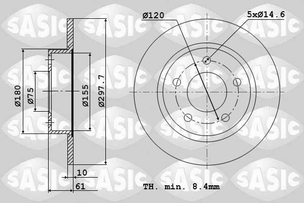 Sasic 9004498J - Bremžu diski www.autospares.lv