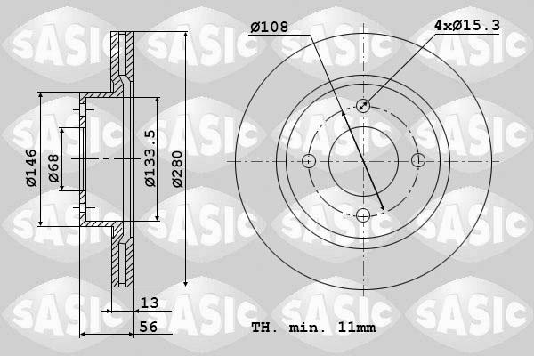 Sasic 9004492J - Bremžu diski www.autospares.lv