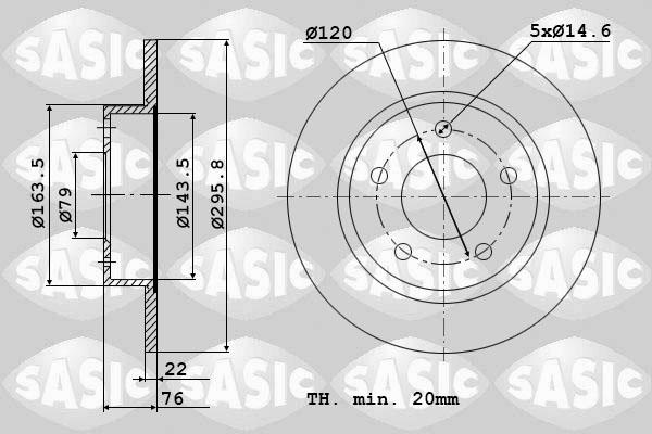 Sasic 9004497J - Тормозной диск www.autospares.lv