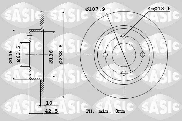 Sasic 9004400J - Bremžu diski www.autospares.lv