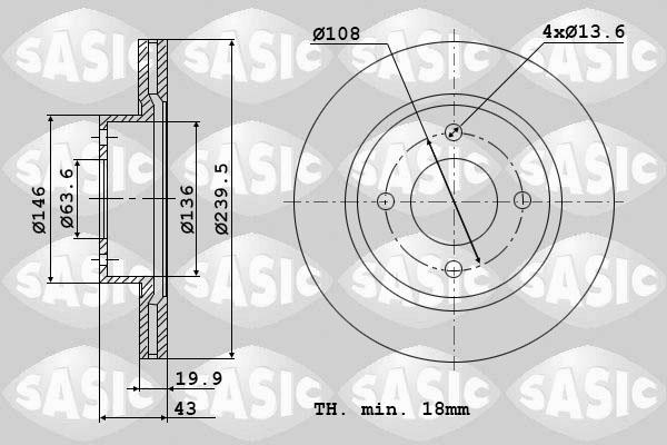 Sasic 9004401J - Bremžu diski autospares.lv