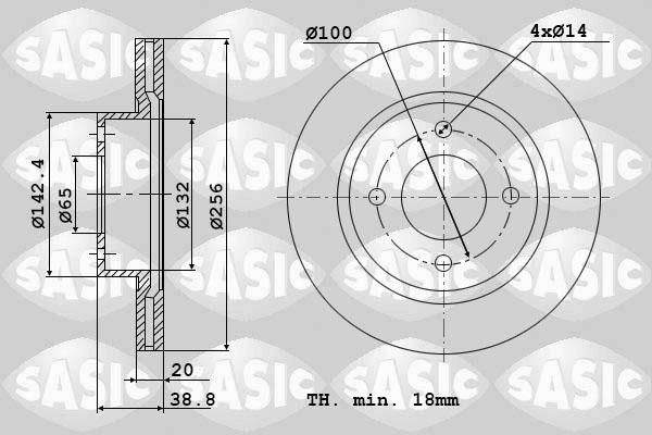 Sasic 9004432J - Тормозной диск www.autospares.lv