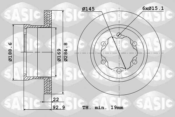 Sasic 9004843J - Bremžu diski www.autospares.lv