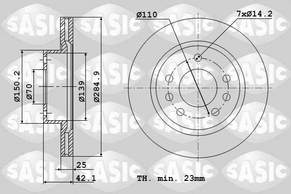 Sasic 9004888J - Bremžu diski www.autospares.lv