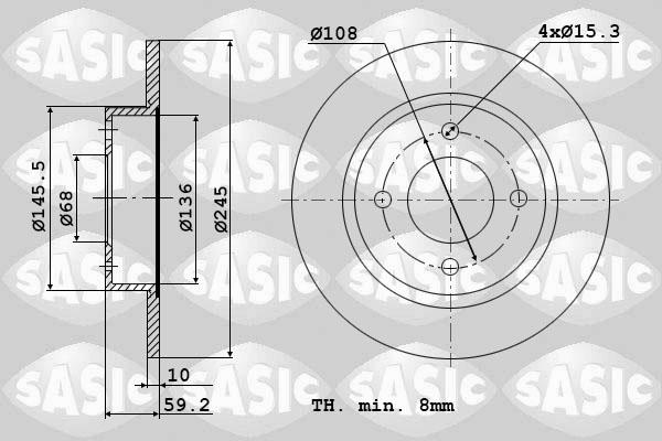 Sasic 9004393J - Bremžu diski www.autospares.lv