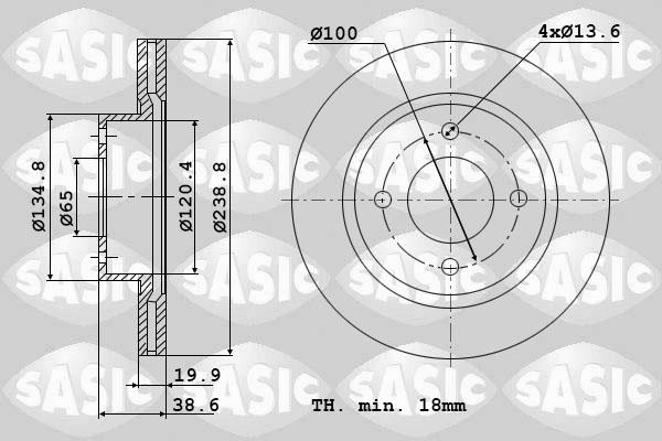 Sasic 9004219J - Тормозной диск www.autospares.lv