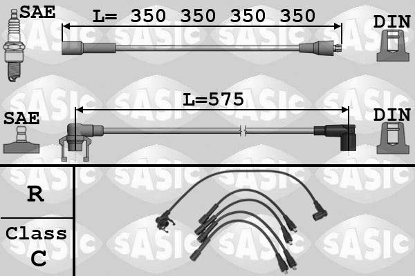 Sasic 9284009 - Augstsprieguma vadu komplekts www.autospares.lv