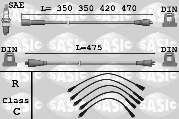 Sasic 9284016 - Augstsprieguma vadu komplekts www.autospares.lv