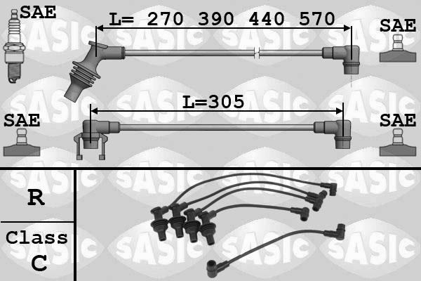 Sasic 9284010 - Augstsprieguma vadu komplekts www.autospares.lv