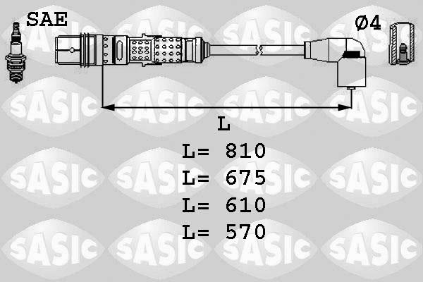 Sasic 9286006 - Augstsprieguma vadu komplekts www.autospares.lv