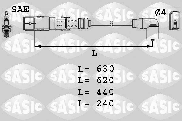 Sasic 9286012 - Augstsprieguma vadu komplekts www.autospares.lv