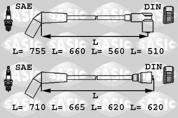 Sasic 9286032 - Augstsprieguma vadu komplekts www.autospares.lv