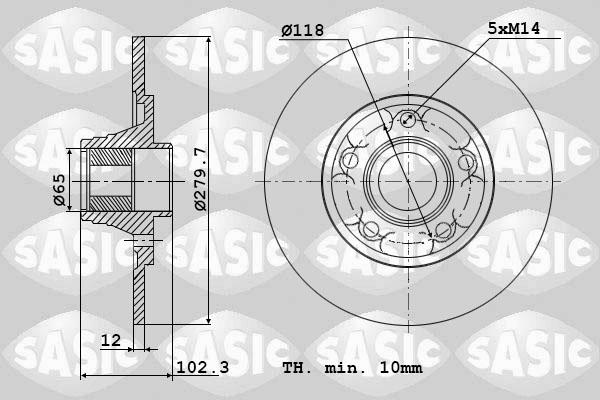 Sasic 4004307J - Brake Disc www.autospares.lv