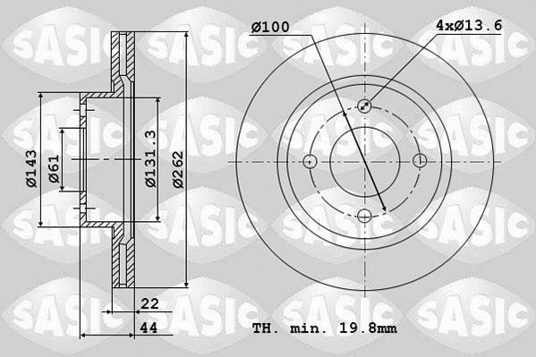 Sasic 4004273J - Bremžu diski www.autospares.lv