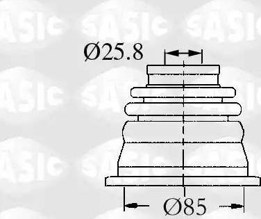 Sasic 4003458 - Putekļusargs, Piedziņas vārpsta www.autospares.lv