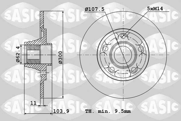 Sasic 6104045 - Bremžu diski www.autospares.lv