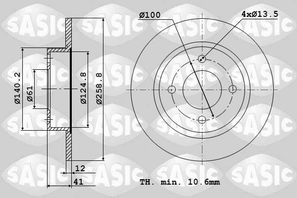 Sasic 6104001 - Bremžu diski www.autospares.lv