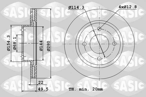 Sasic 6106043 - Bremžu diski www.autospares.lv