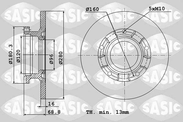 Sasic 6106145 - Brake Disc www.autospares.lv