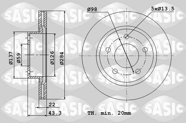 Sasic 6106342 - Bremžu diski www.autospares.lv