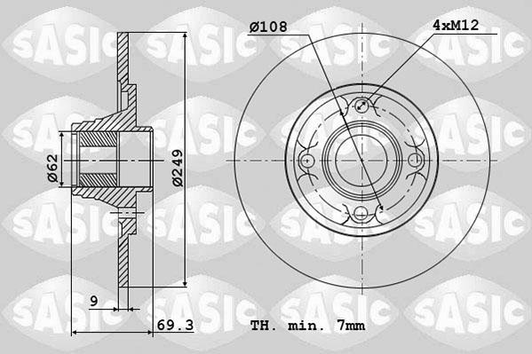 Sasic 6100004 - Тормозной диск www.autospares.lv