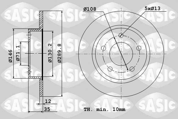 Sasic 6100001 - Bremžu diski www.autospares.lv