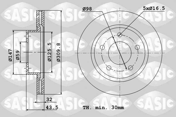 Sasic 6100027 - Bremžu diski autospares.lv