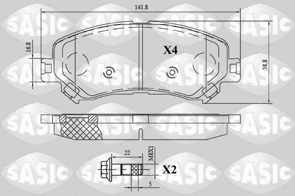 Sasic 6214045 - Bremžu uzliku kompl., Disku bremzes www.autospares.lv