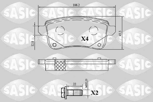 Sasic 6214047 - Bremžu uzliku kompl., Disku bremzes www.autospares.lv