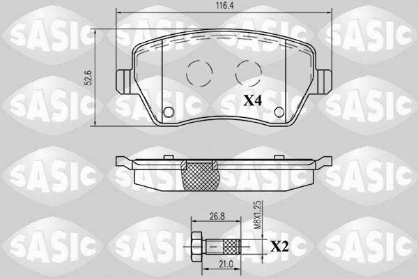 Sasic 6214051 - Тормозные колодки, дисковые, комплект www.autospares.lv