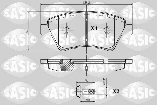 Sasic 6214006 - Bremžu uzliku kompl., Disku bremzes www.autospares.lv