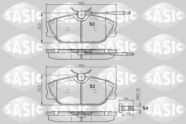 Sasic 6214002 - Bremžu uzliku kompl., Disku bremzes www.autospares.lv