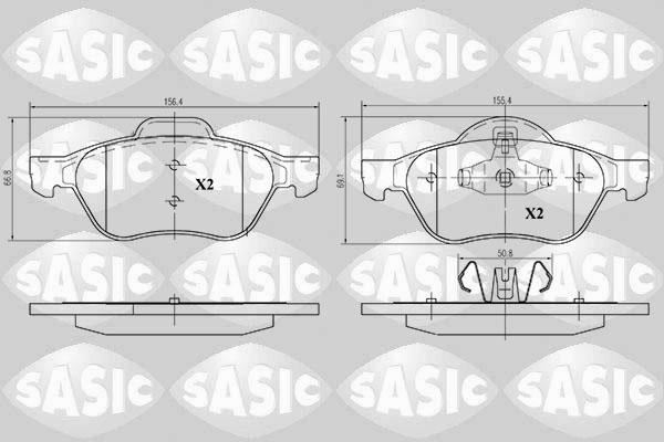 Sasic 6214019 - Bremžu uzliku kompl., Disku bremzes www.autospares.lv