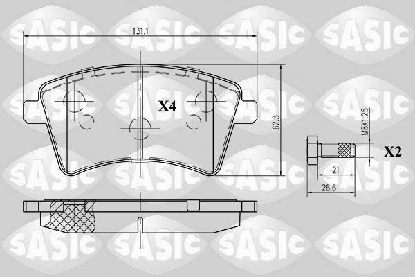 Sasic 6214016 - Bremžu uzliku kompl., Disku bremzes www.autospares.lv