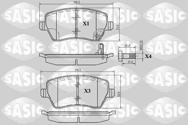 Sasic 6214011 - Bremžu uzliku kompl., Disku bremzes www.autospares.lv