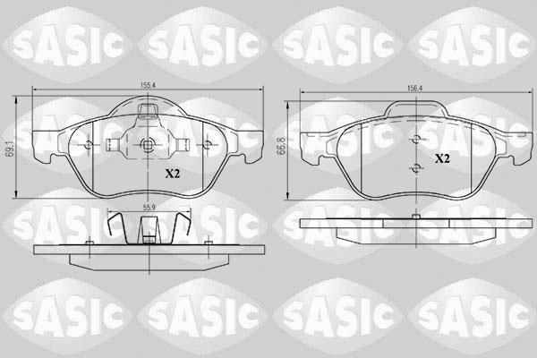 Sasic 6214018 - Bremžu uzliku kompl., Disku bremzes autospares.lv