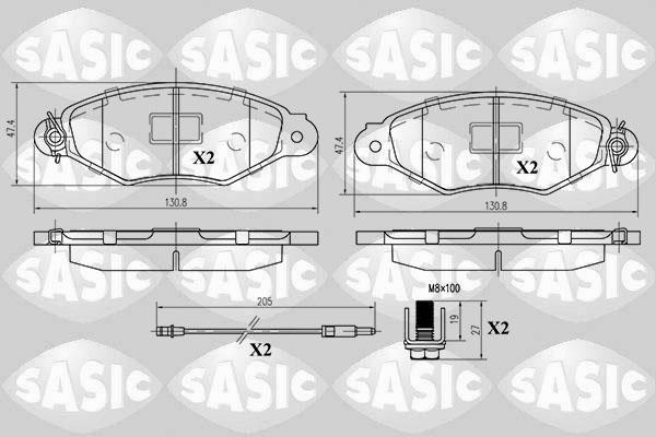 Sasic 6214012 - Bremžu uzliku kompl., Disku bremzes www.autospares.lv