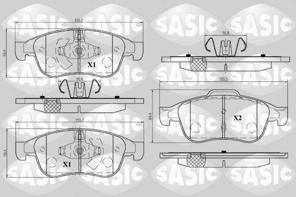 Sasic 6214017 - Bremžu uzliku kompl., Disku bremzes www.autospares.lv