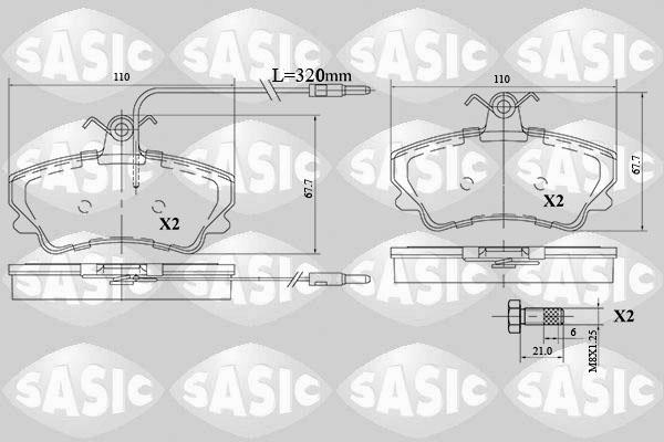 Sasic 6214032 - Bremžu uzliku kompl., Disku bremzes www.autospares.lv