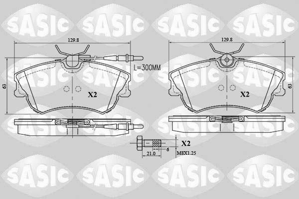 Sasic 6214028 - Bremžu uzliku kompl., Disku bremzes www.autospares.lv