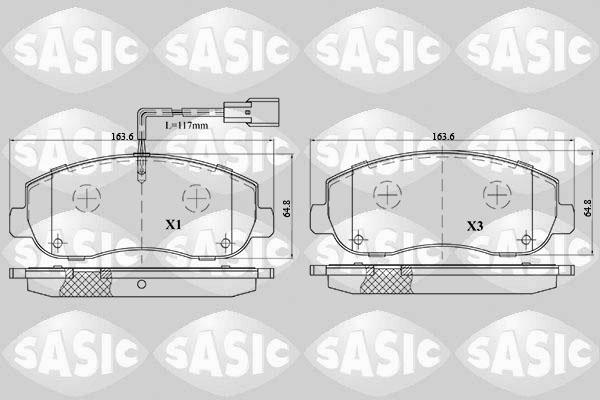 Sasic 6214022 - Bremžu uzliku kompl., Disku bremzes www.autospares.lv