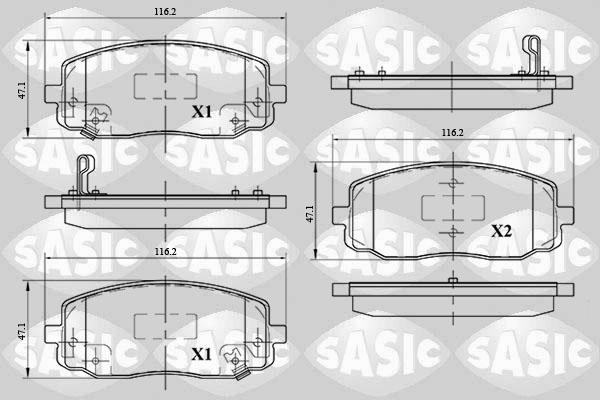 Sasic 6216094 - Bremžu uzliku kompl., Disku bremzes www.autospares.lv