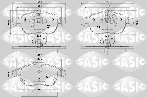 Sasic 6216095 - Bremžu uzliku kompl., Disku bremzes www.autospares.lv