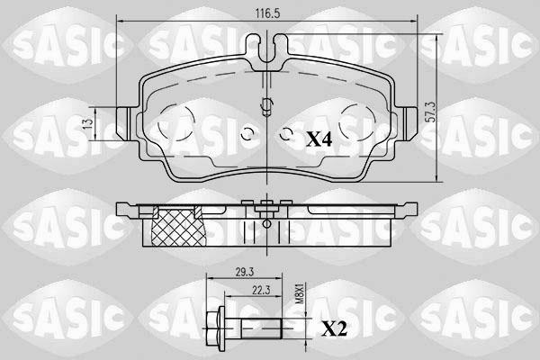 Sasic 6216044 - Bremžu uzliku kompl., Disku bremzes www.autospares.lv