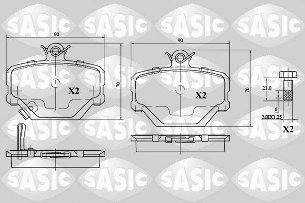 Sasic 6216045 - Тормозные колодки, дисковые, комплект www.autospares.lv