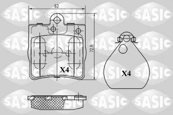 Sasic 6216048 - Bremžu uzliku kompl., Disku bremzes www.autospares.lv