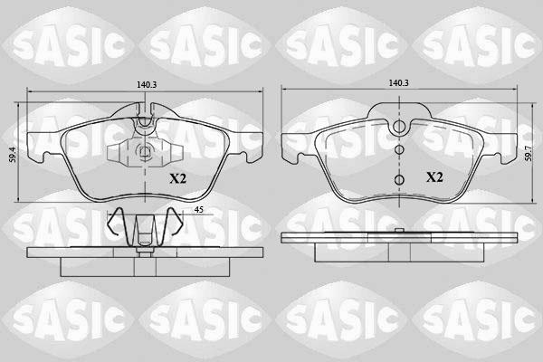 Sasic 6216047 - Bremžu uzliku kompl., Disku bremzes www.autospares.lv