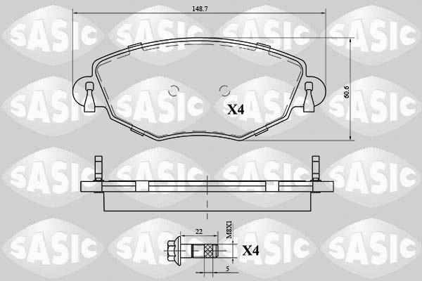 Sasic 6216059 - Bremžu uzliku kompl., Disku bremzes www.autospares.lv