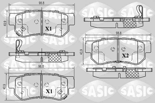 Sasic 6216050 - Тормозные колодки, дисковые, комплект www.autospares.lv