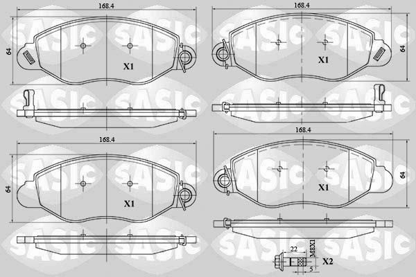 Sasic 6216058 - Bremžu uzliku kompl., Disku bremzes autospares.lv